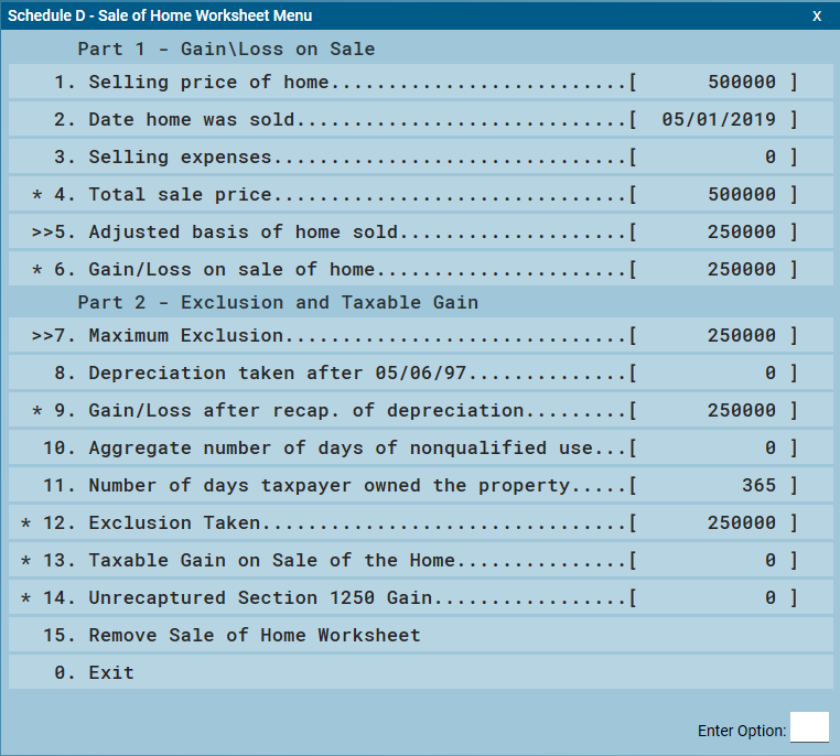 Desktop: Excluding the Sale of Main Home (Form 1099-S) – Support