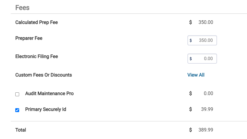 ProWeb Where To Modify The Preparer Fee On A Tax Return Support