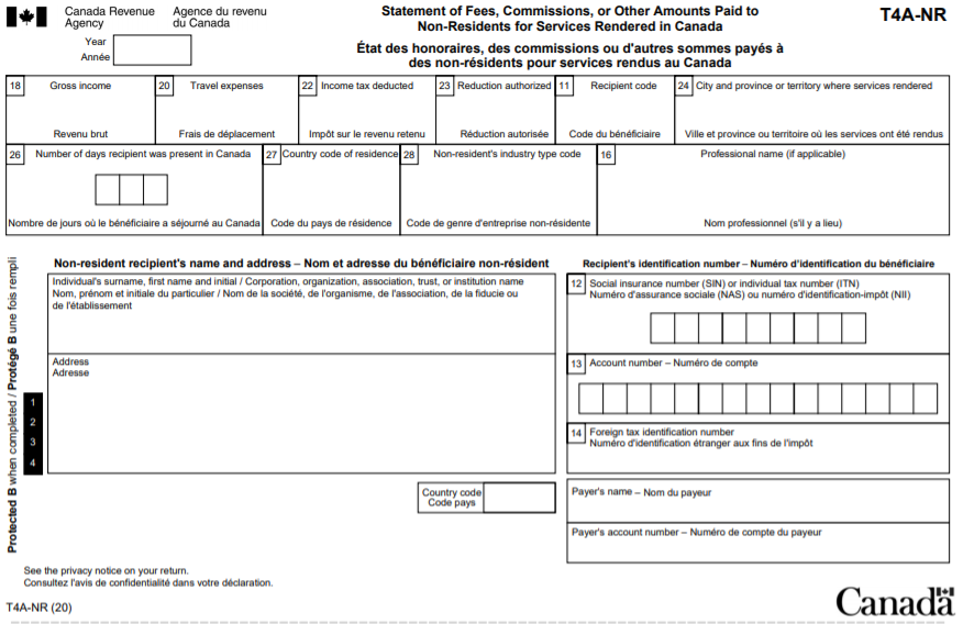 ProWeb: Entering Canadian Income Form T4 & T4A-NR – Support