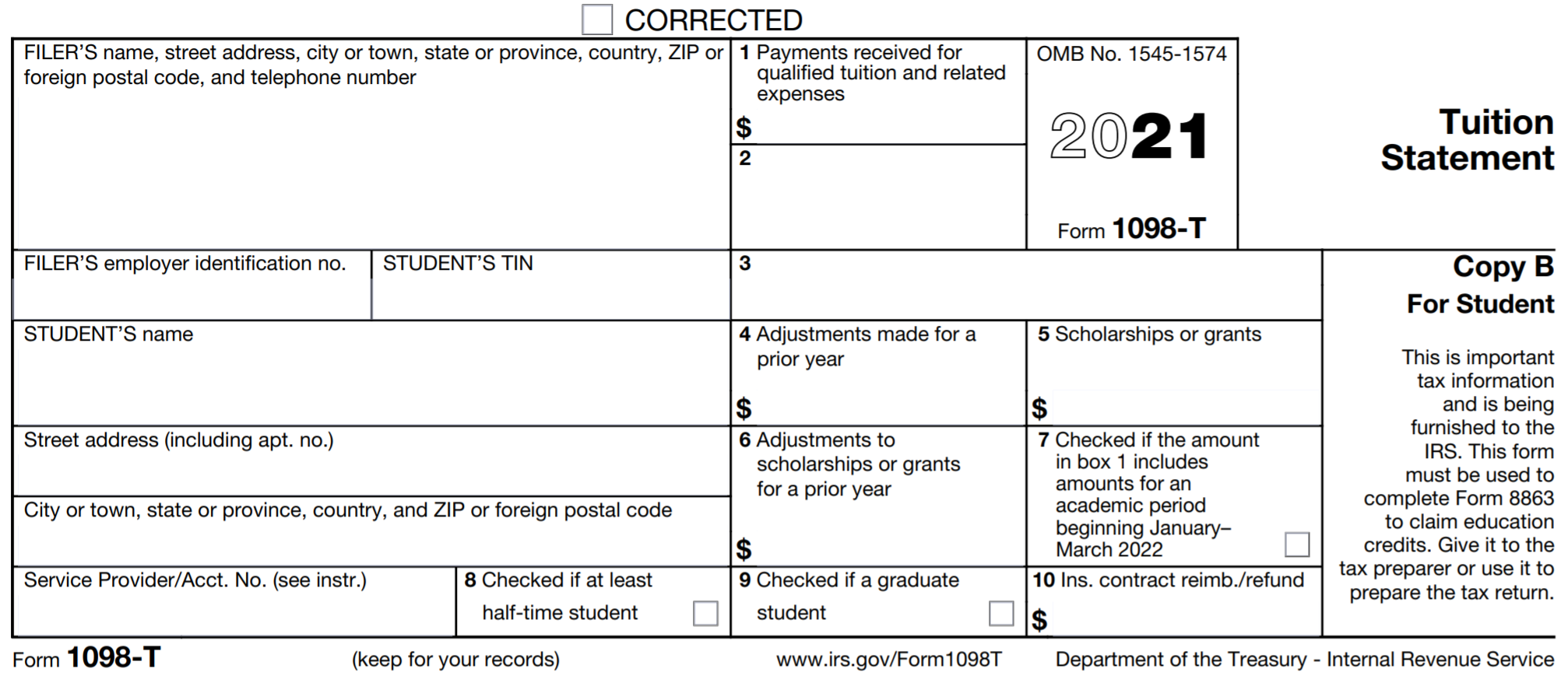 Education Credits And Deductions Form 1098 T Support