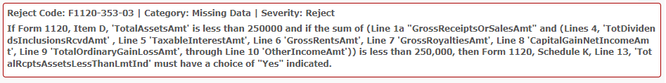 irs-reject-code-f1120-353-03-support
