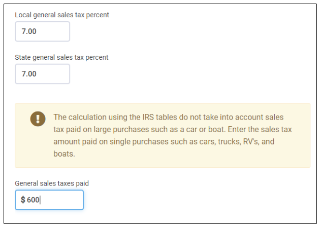 sales tax worksheets